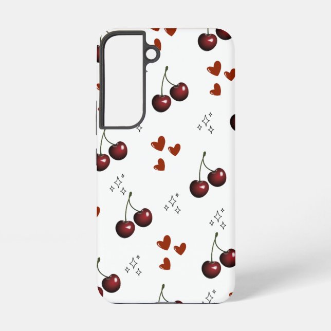 "Süßes Kirschen-Muster Samsung Galaxy S22 Case" Hülle (Rückseite)