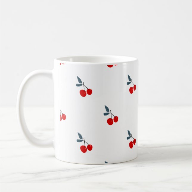 Süßes Kirschenmuster Minimalistische Tasse (Links)