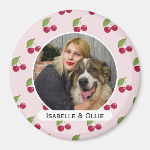 Süßes Kirschenmuster Personalisiertes Foto Magnet