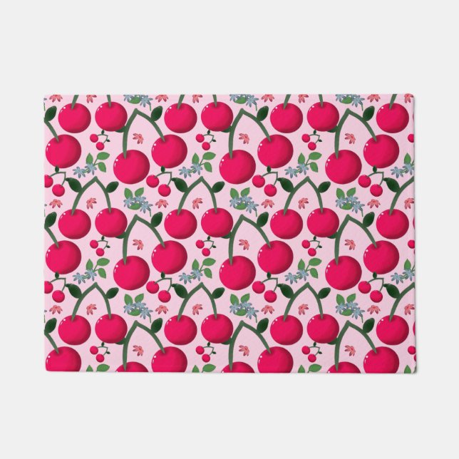 Süßes Kirschmuster, Glänzende Kawaii-Frucht Fußmatte (Vorderseite)