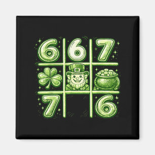 Süßes Kleeblatt-Tic-Tac-Toe-Herz 6 7 St. Patricks Magnet