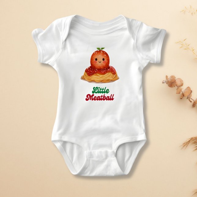 Süßes "Kleiner Fleischklops" italienisches Baby-Bo Baby Strampler (grandma gift, sunday dinner, newborn announcement, saucy baby, baby shower idea, italy, foodie baby,)