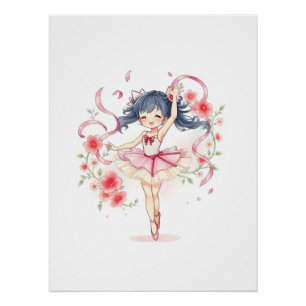 Süßes kleines Ballerina-Mädchen Poster