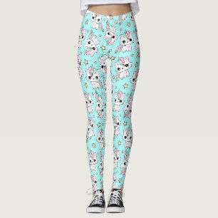 Süßes kleines Einhorn Sternchen cyanfarbener Hinte Leggings