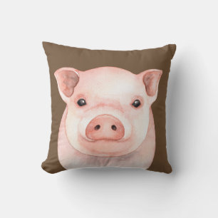 Süßes kleines Ferkel Rosa Schwein Wasserfarbe Baue Kissen