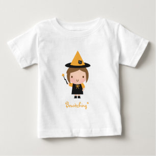 Süßes kleines Hexenmädchen, bezaubernder Halloween Baby T-shirt