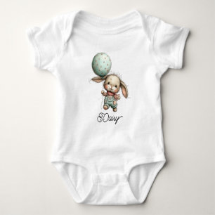 Süßes kleines Kaninchen mit Luftballon Baby Strampler