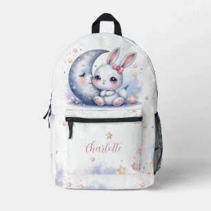 süßes kleines Kaninchen und der Mond Kinder Bedruckter Rucksack