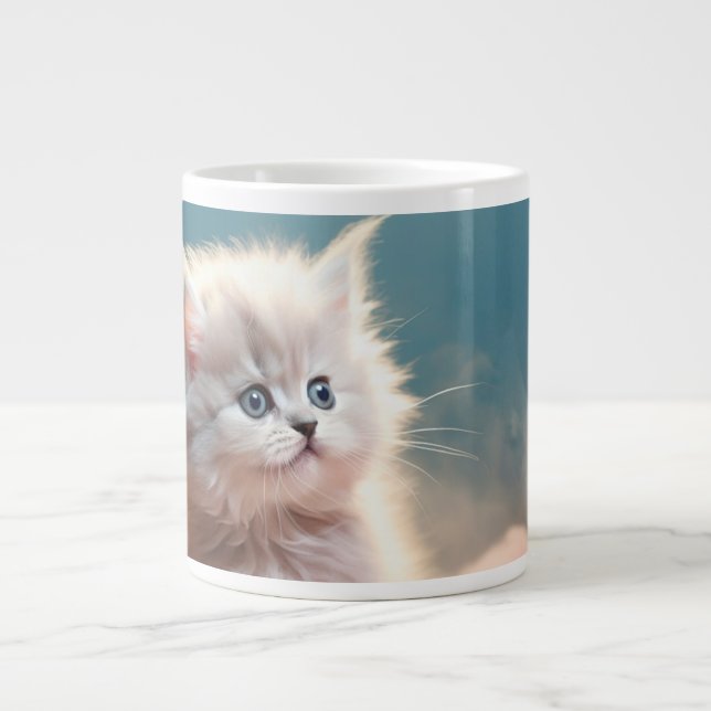 Süßes kleines Kätzchen. Extra große Kaffeetasse  Jumbo-Tasse (Vorderseite)
