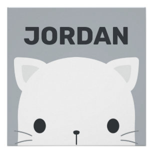 Süßes kleines Katzenposter mit personalisiertem Na Poster