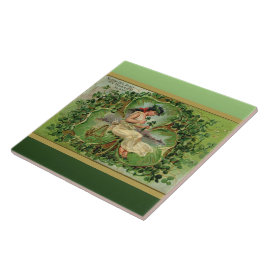 Süßes kleines Kleeblatt Fliese