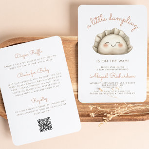 Süßes kleines Klößchen QR-Code Neutrale Babyparty Einladung