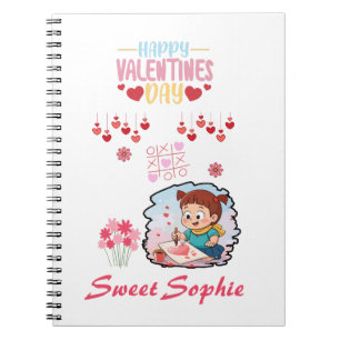 Süßes kleines Künstler Valentinstag Kinder T-Shirt Notizblock