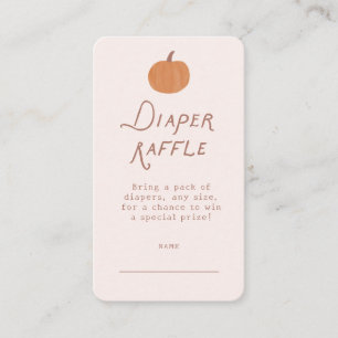 Süßes kleines Kürbis-Windel-Raffle-Ticket Begleitkarte