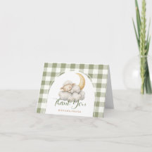 Süßes kleines Lamm-Baby-Party Sage Green Gingham