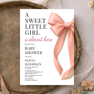 Süßes kleines Mädchen ist fast hier Baby Shower Einladung