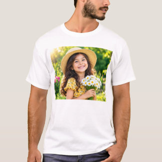 Süßes kleines Mädchen mit Blumen - Sommerliche Blu T-Shirt