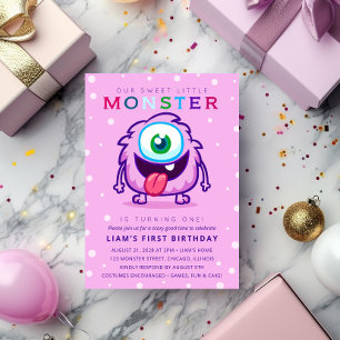 Süßes kleines Monster Kindergeburtstag  Einladung