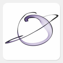 Süßes kleines Planet Quadratischer Aufkleber