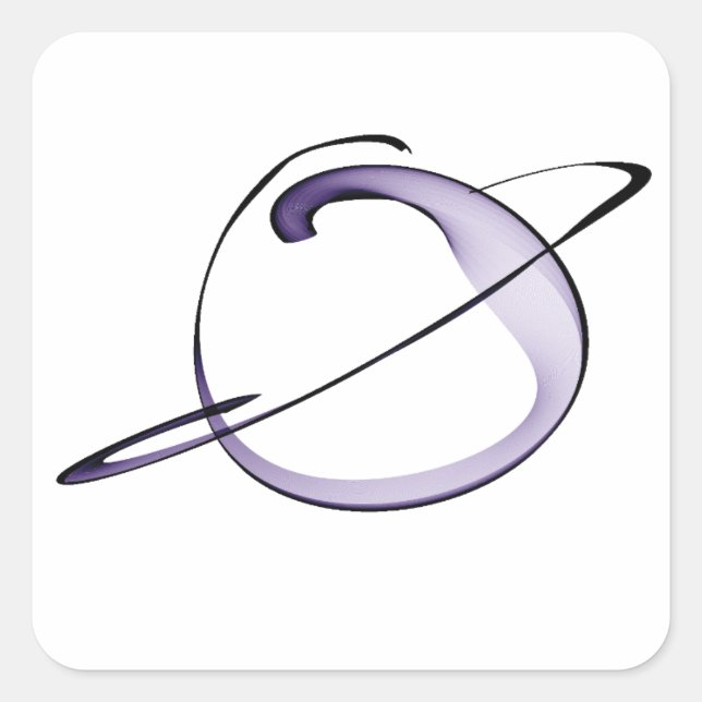 Süßes kleines Planet Quadratischer Aufkleber (Vorderseite)