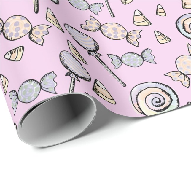 Süßes kleines rosa Geschenkpapier (Rolleneckpunkt)