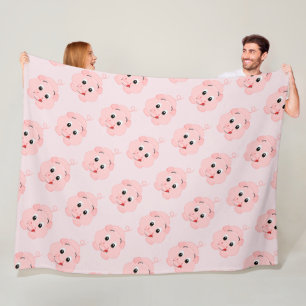 Süßes kleines rosa Schweinchen Fleecedecke