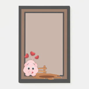 Süßes kleines rosa Schweinchen Post-it Klebezettel