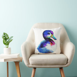 Süßes kleines Wasserbaby in Aquarell Kissen