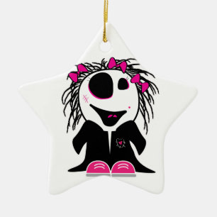 süßes kleines Zombie-Mädchen Keramik Ornament