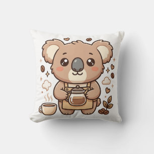 Süßes Koala-Barista-Dekokissen Kissen