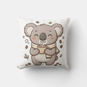 Süßes Koala-Kaffeetrinker-Wurfkissen Kissen