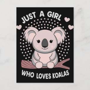 Süßes Koala-Kinder-Shirt Nur ein Mädchen liebt Koa Postkarte