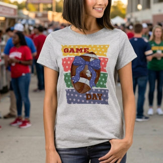 Süßes Koketten-Spieltag-Fußball | Trendiger Polka- T-Shirt