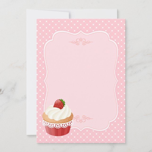 Süßes köstliches Erdbeeren Cupcake Pink Blank (Vorderseite)