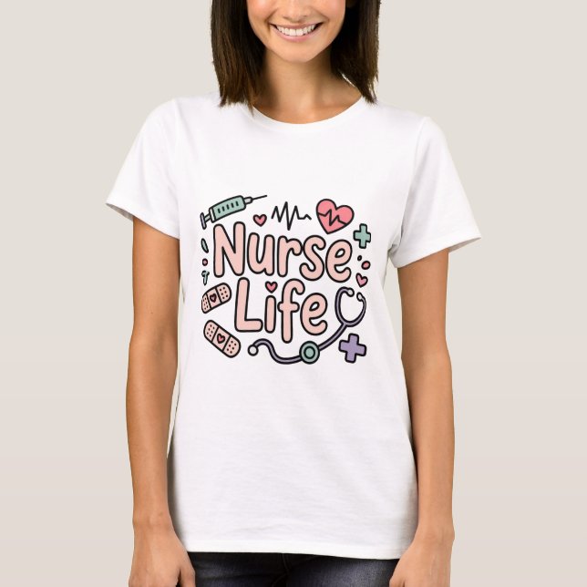 Süßes Krankenschwester-Leben T-Shirt (Vorderseite)