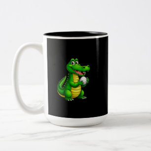 Süßes Krokodil Bleib Wild Schwarzer Becher – Lusti Zweifarbige Tasse