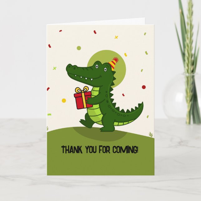 Süßes Krokodil-Geschenk Dankeskarte (Vorderseite)