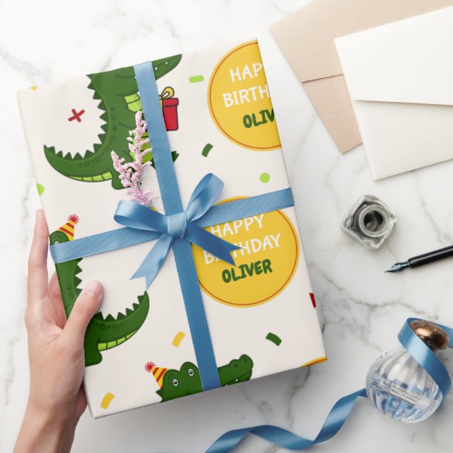 Süßes Krokodil-Geschenk Geschenkpapier (Schenken)