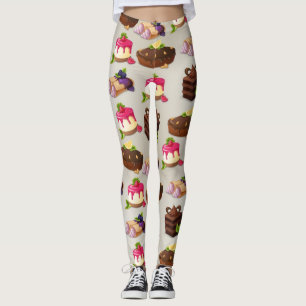 Süßes Kuchen Dessert Muster Leggings