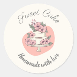 Süßes Kuchenbäckerei-Logo Runder Aufkleber