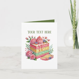 Süßes Kuchenscheibe individuell anpassbare Bäckere Karte
