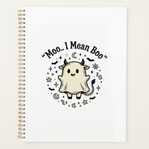 Süßes Kuh-Gespenst Halloween Moo Boo Vintage Desig Planer