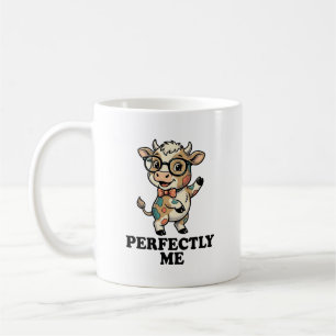 Süßes Kuh-Shirt mit Brille Perfekte Vibes Kaffeetasse