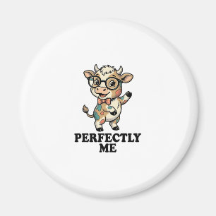 Süßes Kuh-Shirt Mit Brille Perfekte Vibes Magnet