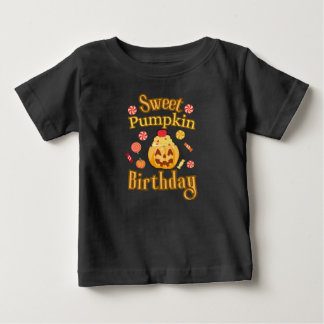 Süßes Kürbis-Geburtstags-Halloween-T-Shirt Baby T-shirt