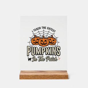 Süßes Kürbis-Lehrer-Halloween-Design_1 Acrylschild