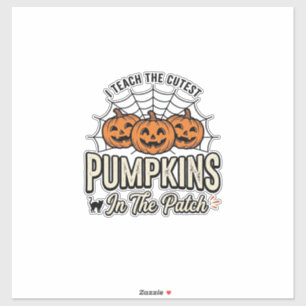 Süßes Kürbis-Lehrer-Halloween-Design_1 Aufkleber