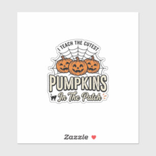Süßes Kürbis-Lehrer-Halloween-Design_1 Aufkleber