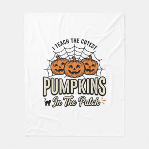 Süßes Kürbis-Lehrer-Halloween-Design_1 Fleecedecke
