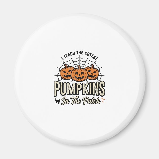 Süßes Kürbis-Lehrer-Halloween-Design_1 Magnet (Vorne)